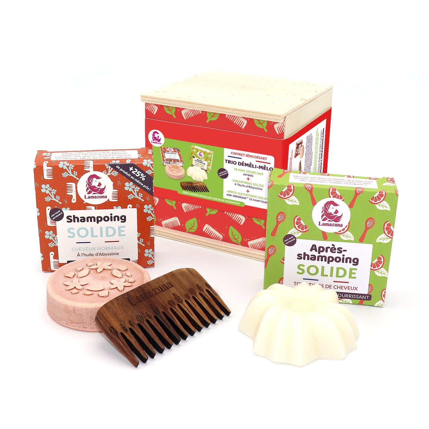Lamazuna -- Coffret zéro déchet trio démêli mêlo abyssinie