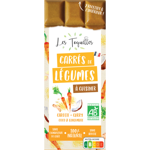Les Toquettes -- Tablette Carotte curry coco gingembre bio - 60 g