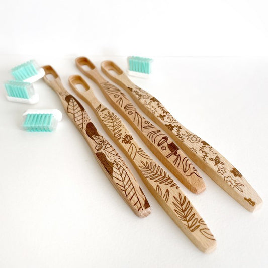 My Boo Company -- Édition spéciale ! brosse à dents à tête rechargeable en bois de hêtre français