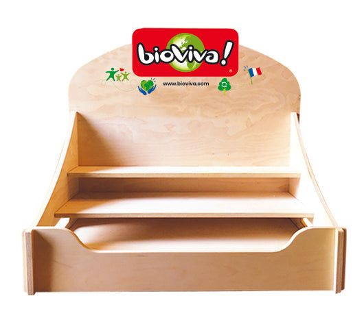 Bioviva -- Présentoir de comptoir vide en bois naturel