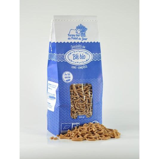 La Ferme Bio Du Point Du Jour -- Macaroni blé ancien semi complet bio - 500 g