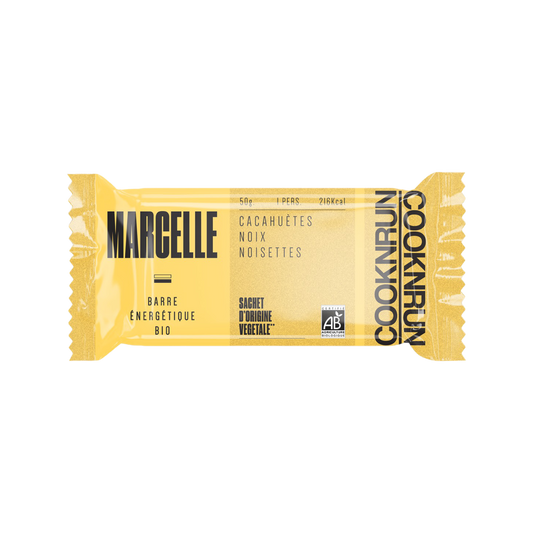 Cook'n Run -- Présentoir de 20 barres compostables bio marcelle (noix noisette cacahuète) - 20 x 50 g