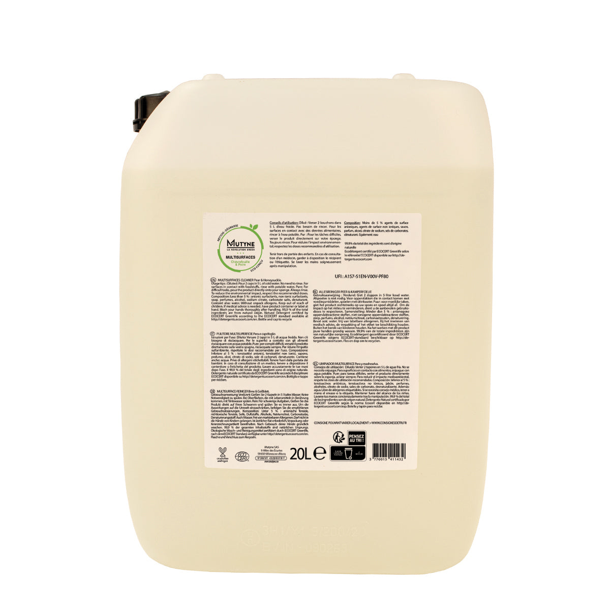Mutyne -- Nettoyant ménager poire & chèvrefeuille Vrac - 20 L