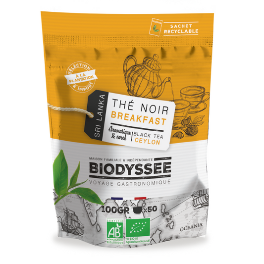 Biodyssée -- Thé noir breakfast bio (origine Sri Lanka) - 100 g