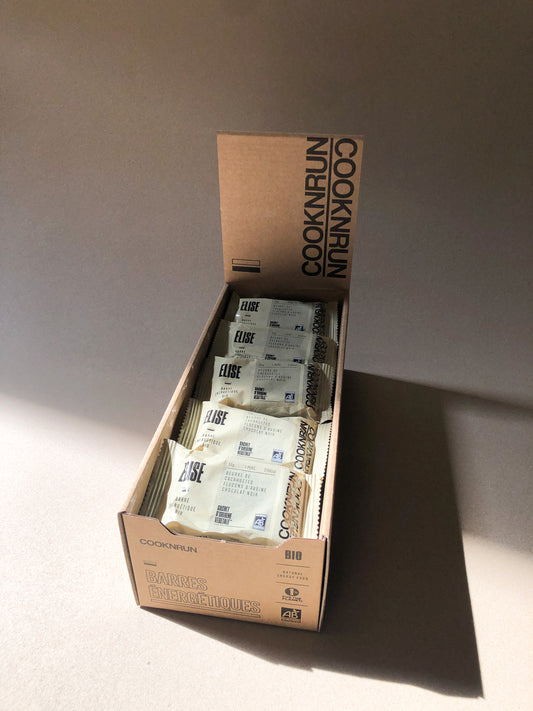 Cook'n Run -- Présentoir de 20 barres compostables bio elise (beurre de cacahuètes, avoine, chocolat) - 20 x 50 g