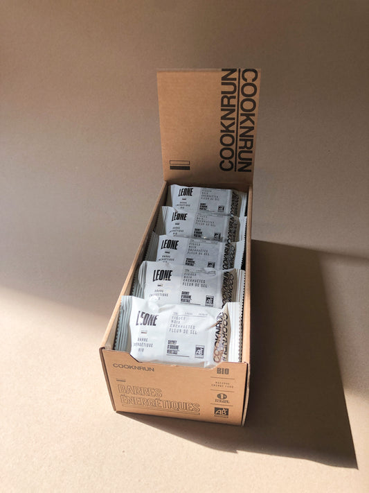Cook'n Run -- Présentoir de 20 barres compostables bio léone (figue noix cacahuète) - 20 x 50 g