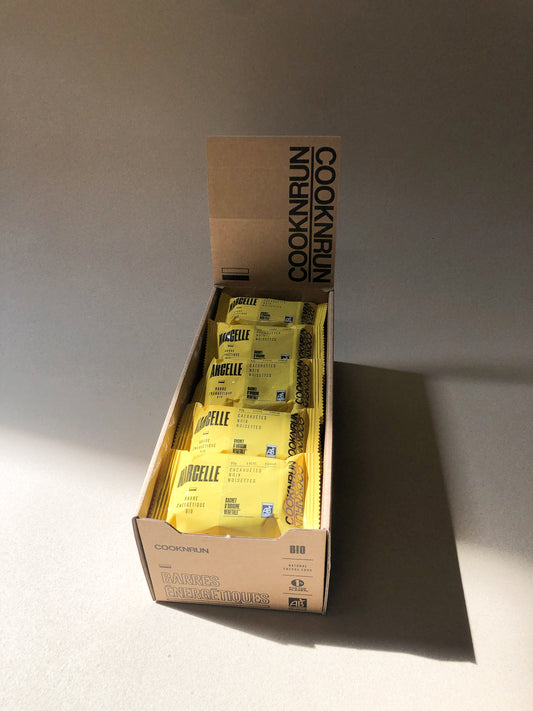 Cook'n Run -- Présentoir de 20 barres compostables bio marcelle (noix noisette cacahuète) - 20 x 50 g