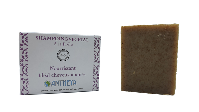 Antheya -- Shampoing solide à la prêle - nourrissant et réparateur (boîte) - 100 g