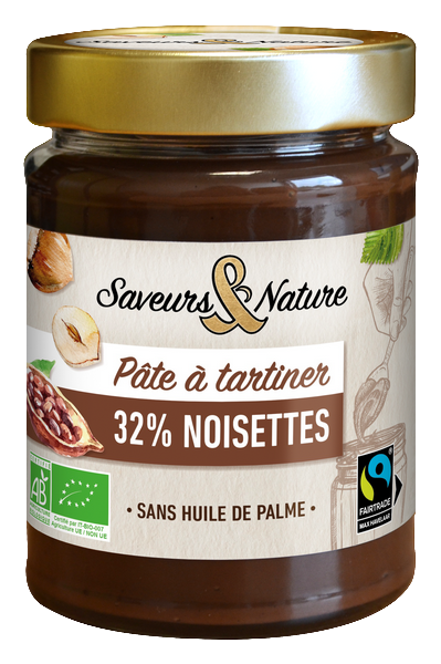 Saveurs & Nature -- Pâte à tartiner 32% noisettes bio - 280 g