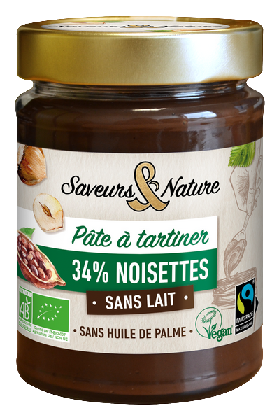 Saveurs & Nature -- Pâte à tartiner 34% noisettes bio - sans lait (vegan) - 280 g