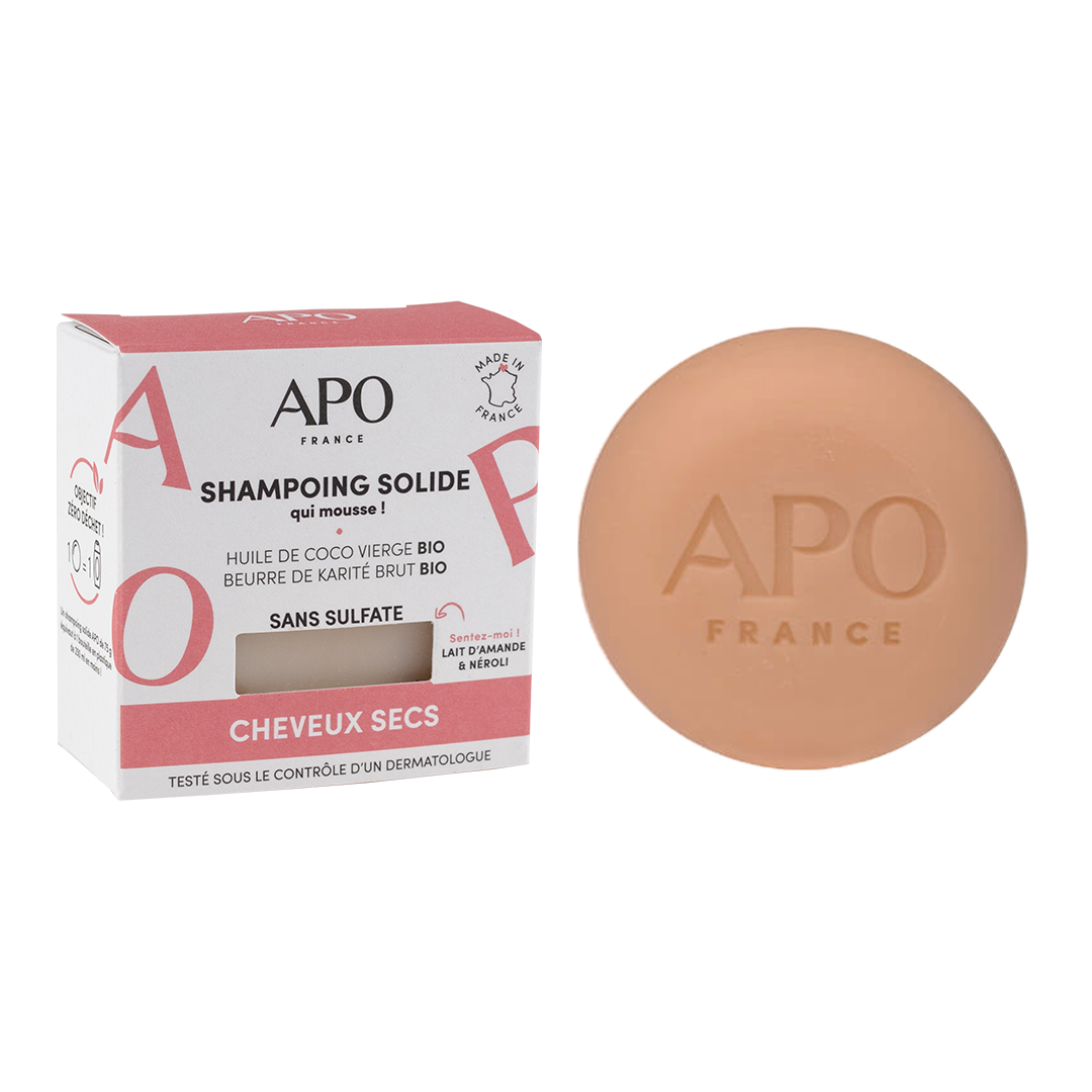 Apo -- Shampoing solide cheveux secs - 75 g