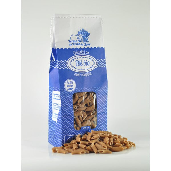 La Ferme Bio Du Point Du Jour -- Penne blé ancien semi complet bio - 500 g