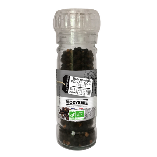 Biodyssée -- Moulin poivre noir entier bio (origine Sri Lanka) - 50 g