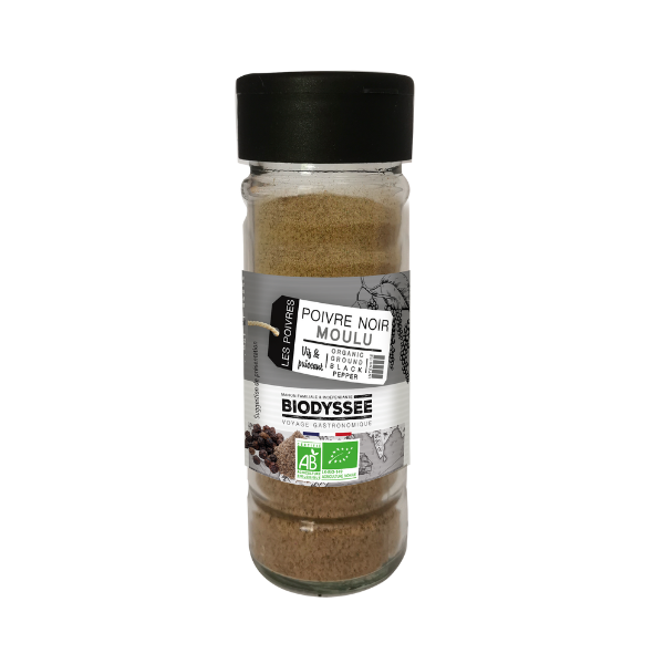 Biodyssée -- Flacon poivre noir moulu bio (origine Sri Lanka) - 40 g