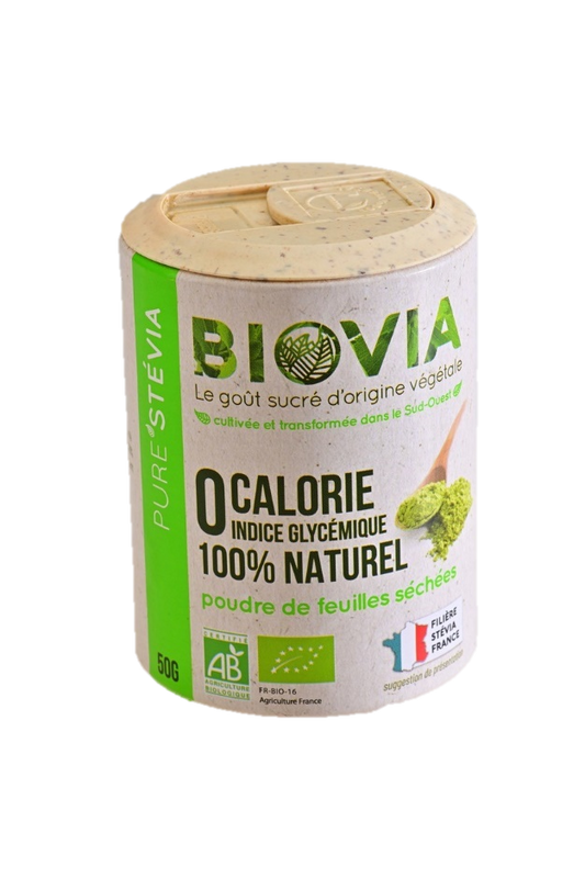 Biovia -- Poudre sucrante sans calorie (100% stévia française)