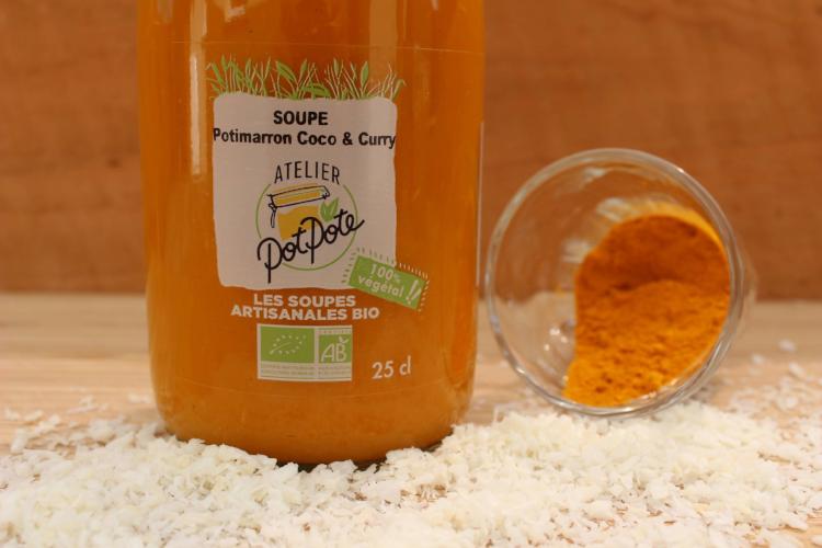 Atelier Potpote -- Soupe bio - potimarron coco curry - 25 cl x 24