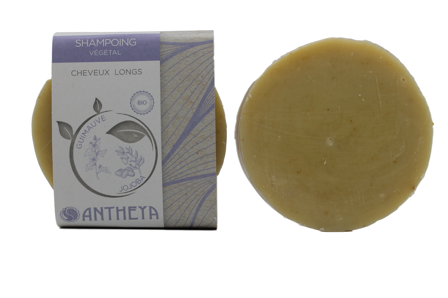 Antheya -- Shampoing solide guimauve - cheveux longs ou frisés (bande papier) - 90 g