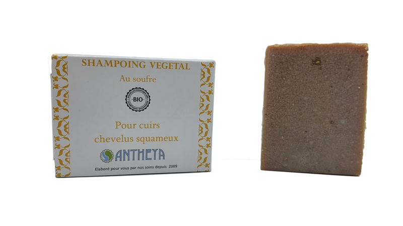 Antheya -- Shampoing solide au soufre - cuir chevelu squameux (boîte) - 100 g