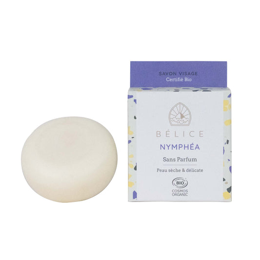 Bélice -- Savon solide visage saf bio - peaux délicates - nymphéa (boîte carton) - 80 g