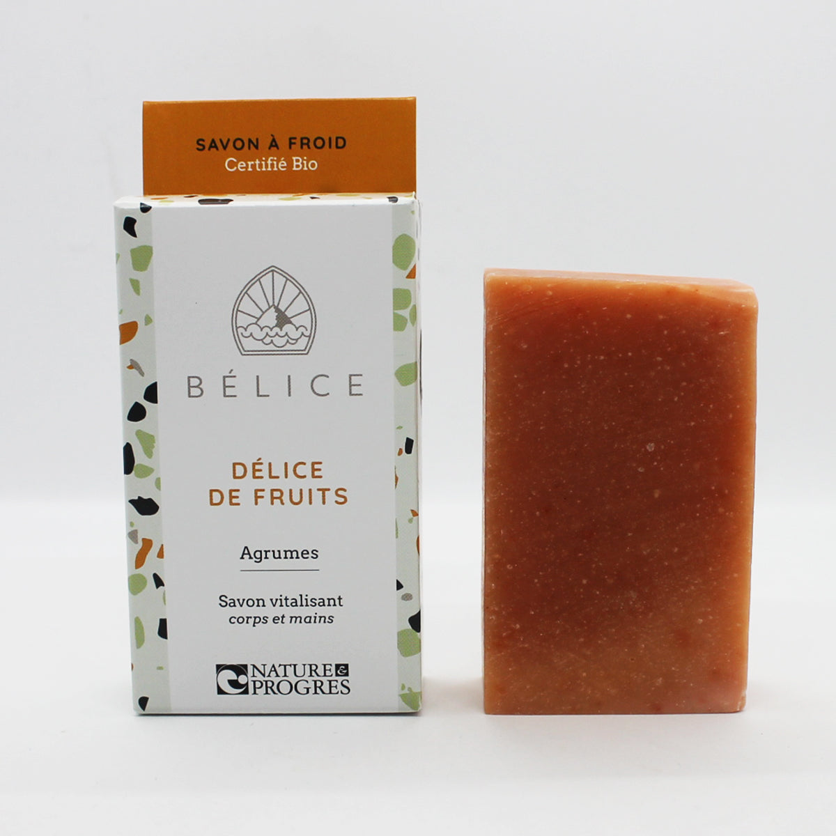 Bélice -- Savon solide saf bio - délice de fruits (boîte carton) - 100 g