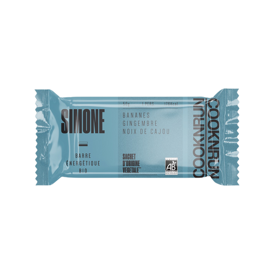 Cook'n Run -- Présentoir de 20 barres compostables bio simone (banane cajou gingembre) - 20 x 50 g