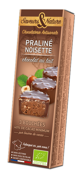 Tablette chocolat lait bio - noisettes - La Torréfaction