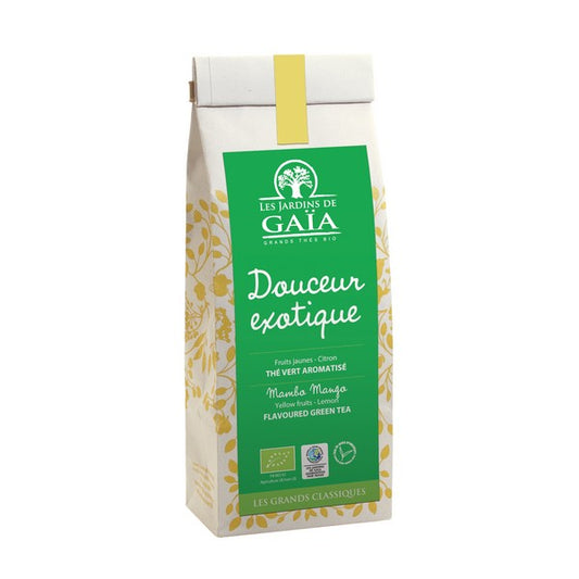 Jardins De Gaïa -- Thé vert bio douceur exotique (mangue citron passion) - 100 g