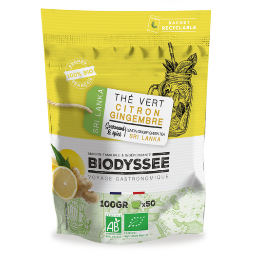 Biodyssée -- Thé vert citron gingembre bio - 100 g