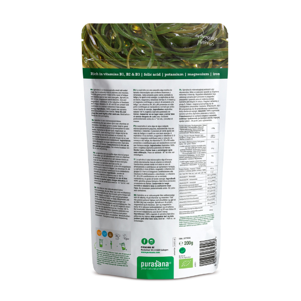 Purasana -- Green spiruline premium en poudre bio - 200 g