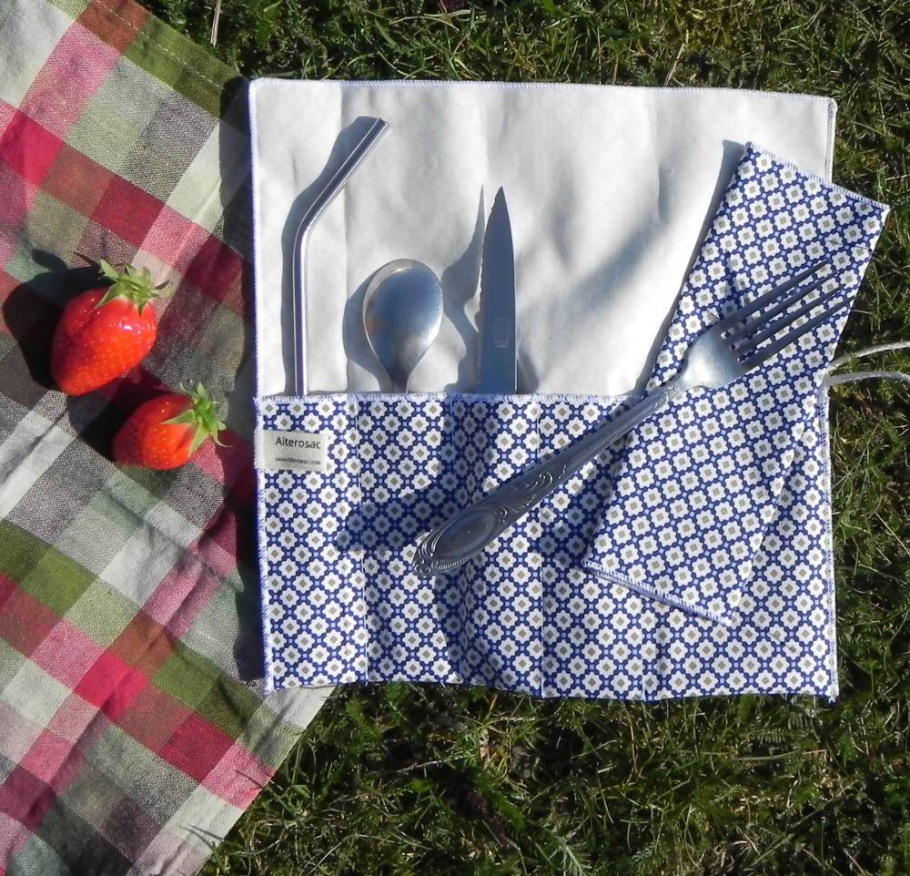 Alterosac -- Etui à couverts et serviette picnic bio (made in France)