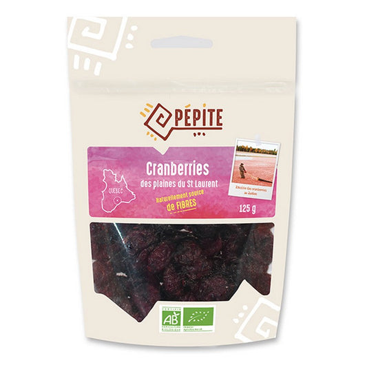 Agrosourcing -- Cranberries bio infusées au jus de pomme - 125 g