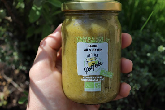 Atelier Potpote -- Sauce bio - ail basilic - 215 g x 12
