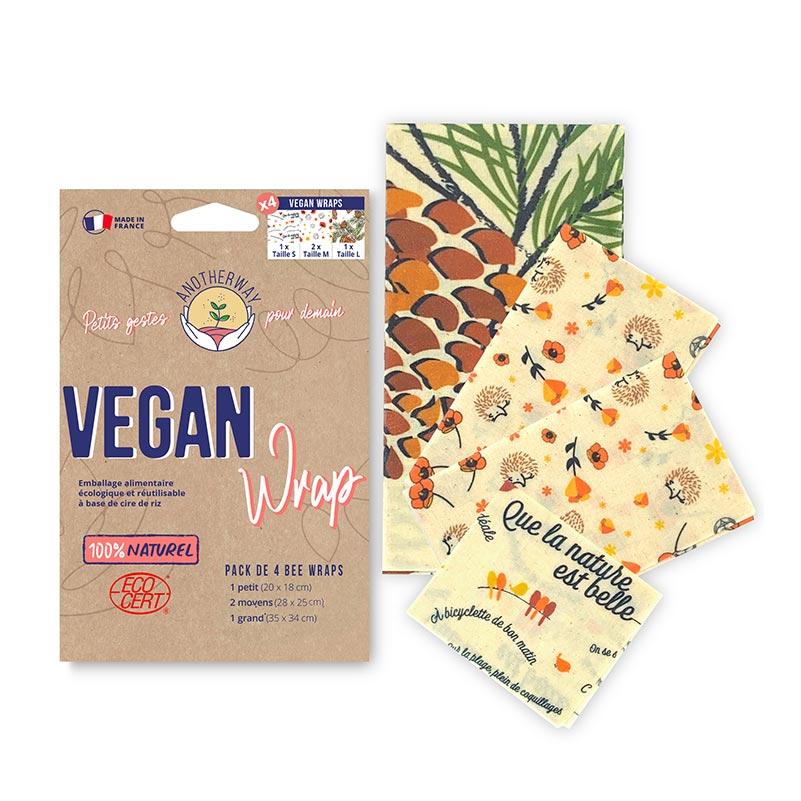 Anotherway -- Pack de 4 Emballages Alimentaires Vegan wrap (S2ML)