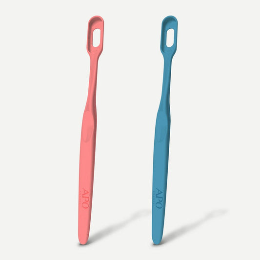 APO -- Manches de brosse à dents rechargeable, coloris corail et bleu - Vracx20