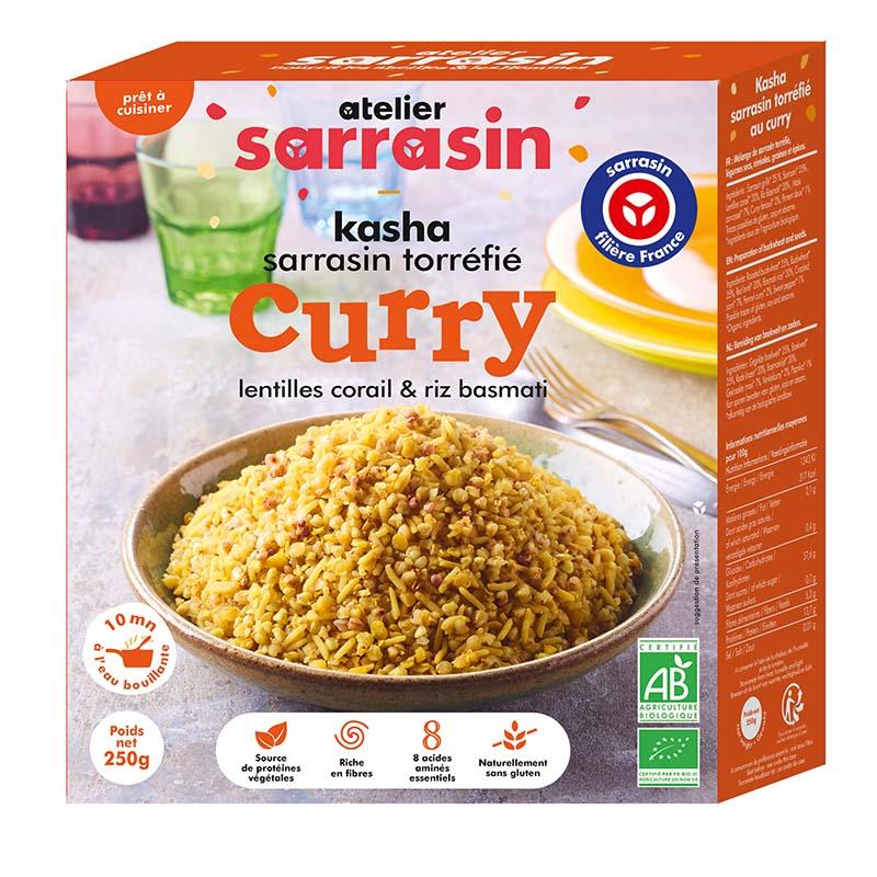 Atelier Sarrasin -- Kasha cuisiné curry/lentilles corail/riz basmati - 250 g