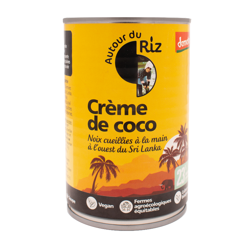Autour du riz -- Crème de coco bio 23% MG demeter équitable (origine Sri Lanka) - 400 ml