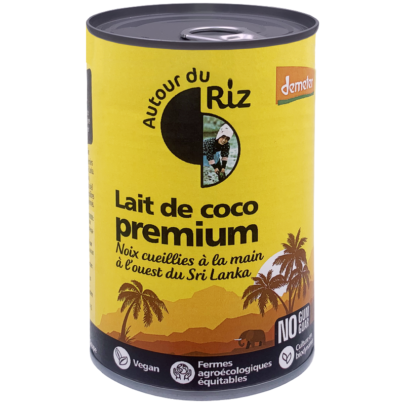 Autour du riz -- Lait de coco bio 18% MG  demeter équitable (origine Sri Lanka) - 400 ml