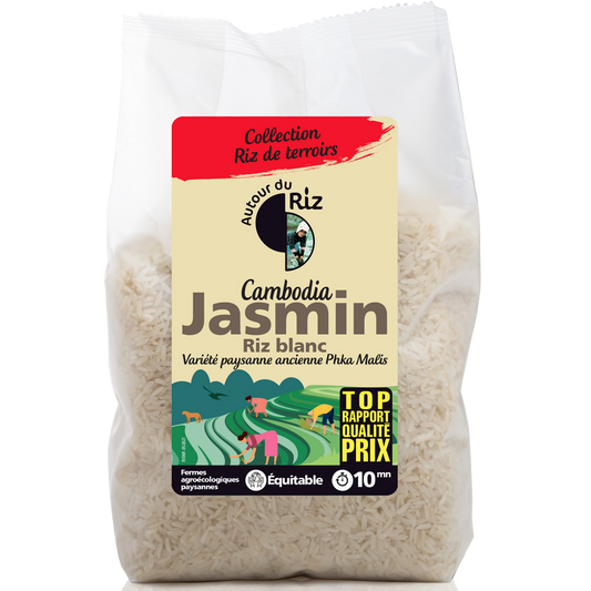 Autour du riz -- Riz jasmin blanc bio équitable (origine Cambodge) - vrac 2kg