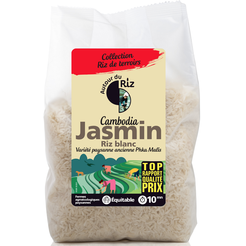 Autour du riz -- Riz jasmin blanc bio équitable (origine Cambodge) - vrac 2kg