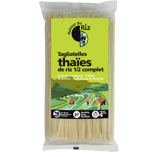 Autour du riz -- Tagliatelles thaïes de riz 1/2 complet bio sans gluten  - 400 g