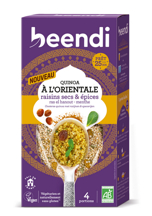 Beendi -- Quinoa à l'orientale, raisins secs et épices bio - 250g