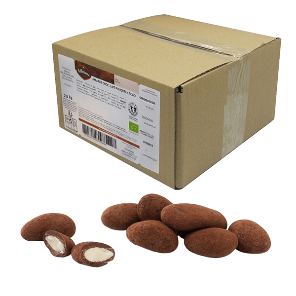 Belledonne -- Amandes chocolat lait poudrée cacao bio - vrac 2 kg