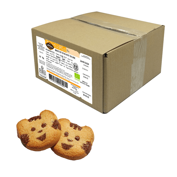 Belledonne -- Biscuit enfant tigre choco vanille bio - vrac 1,5 kg (env. 79 biscuits)