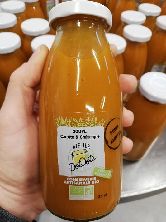 Atelier Potpote -- Soupe bio - carotte châtaigne - 25 cl x 24