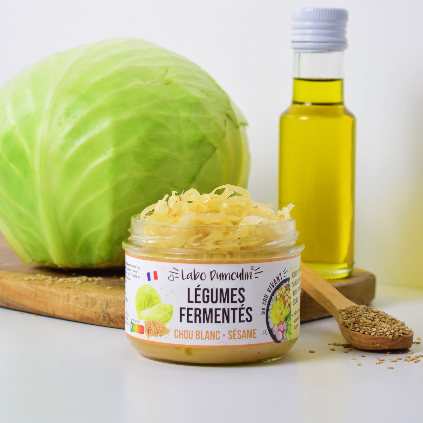 Le Labo Dumoulin -- Légumes fermentés frais bio (chou blanc sésame) - 180 g x 6