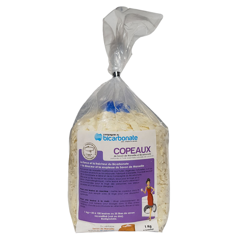 La Compagnie Du Bicarbonate -- Copeaux de savon de marseille au bicarbonate et lavandin - 1 kg