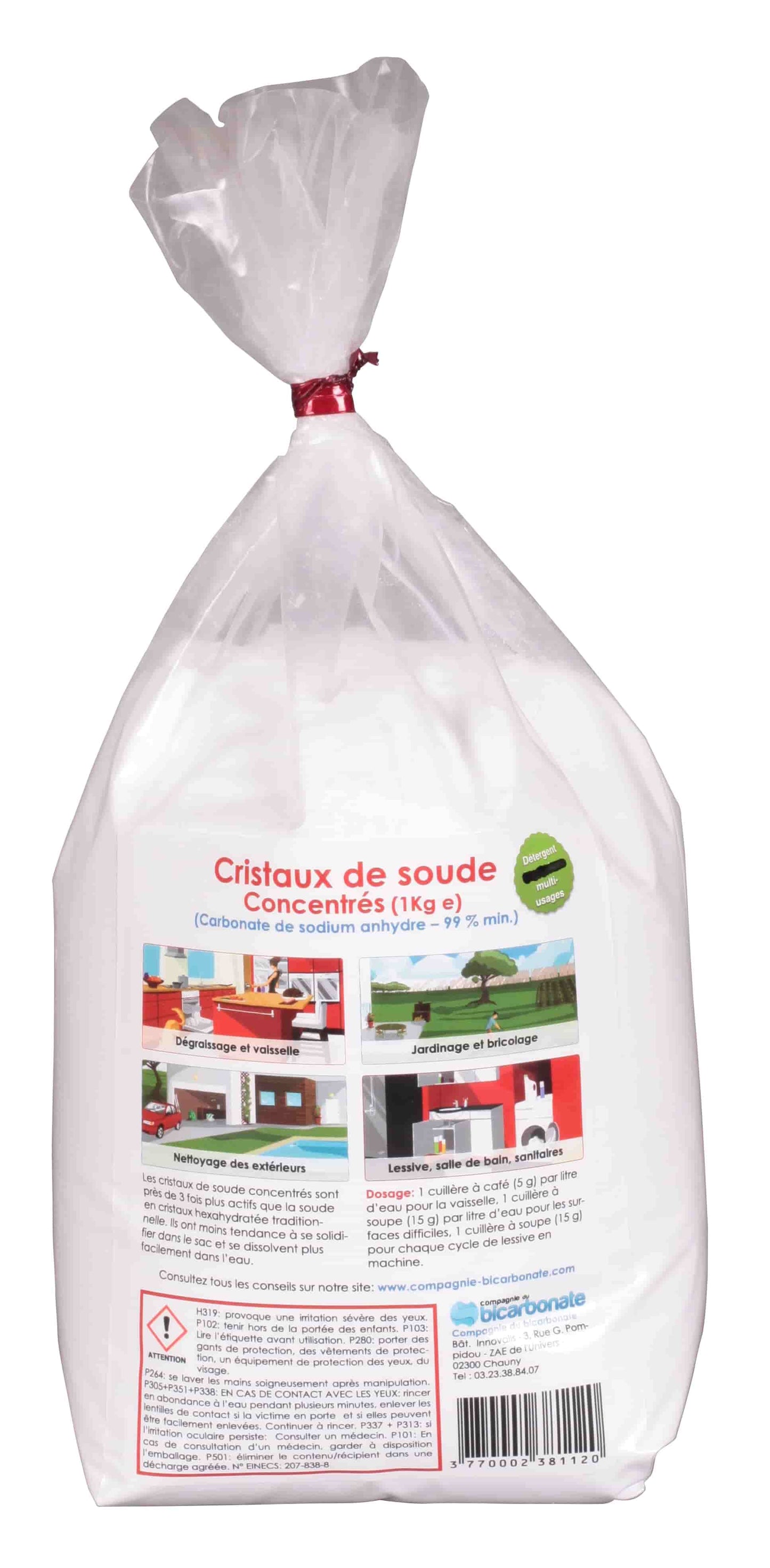 La Compagnie Du Bicarbonate -- Cristaux de soude concentrés (sac refermable) - 1 kg