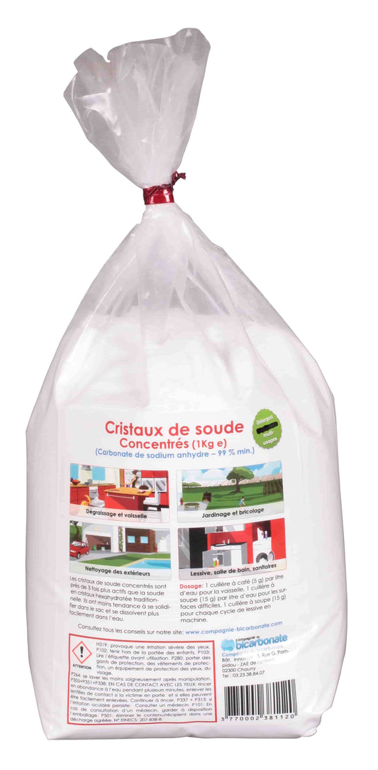 La Compagnie Du Bicarbonate -- Cristaux de soude concentrés (sac refermable) - 1 kg