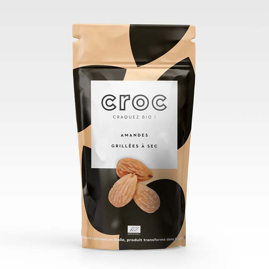 Croc -- Amandes grillées à sec bio (Origine Italie) - 110 g