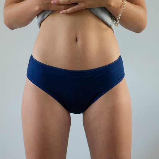 Lemahieu -- Culotte menstruelle absorbante bleue flux moyen (france et bio) - Taille L (46/48)
